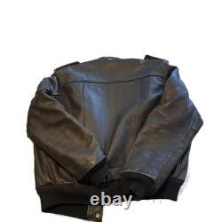 Vintage Hein Gericke Black Leather Motorcycle Jacket size 42