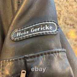 Vintage Hein Gericke Black Leather Motorcycle Jacket size 42