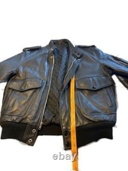 Vintage Hein Gericke Black Leather Motorcycle Jacket size 42