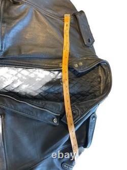 Vintage Hein Gericke Black Leather Motorcycle Jacket size 42
