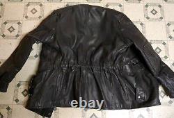 Vintage Hein Gericke Black Rally Men's Motorcycle Racing Leather Jacket Size 41