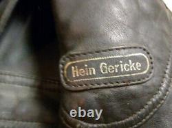 Vintage Hein Gericke Black Rally Men's Motorcycle Racing Leather Jacket Size 41