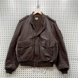 Vintage Hein Gericke Brown Leather Bomber Jacket Cafe Moto Racer Size 46 24x27