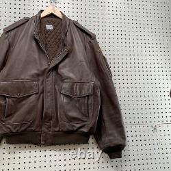 Vintage Hein Gericke Brown Leather Bomber Jacket Cafe Moto Racer Size 46 24x27