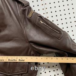 Vintage Hein Gericke Brown Leather Bomber Jacket Cafe Moto Racer Size 46 24x27