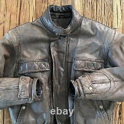 Vintage Hein Gericke Firstgear Leather Jacket Men's M Brown Motorcycle Lined