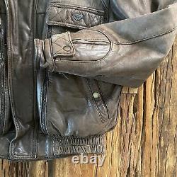 Vintage Hein Gericke Firstgear Leather Jacket Men's M Brown Motorcycle Lined