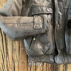 Vintage Hein Gericke Firstgear Leather Jacket Men's M Brown Motorcycle Lined