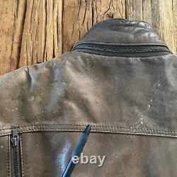 Vintage Hein Gericke Firstgear Leather Jacket Men's M Brown Motorcycle Lined