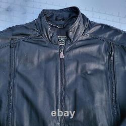 Vintage Hein Gericke Jacket Size 38 Black Leather Lined Zip Elastic Waist Biker