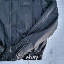 Vintage Hein Gericke Jacket Size 38 Black Leather Lined Zip Elastic Waist Biker