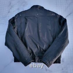 Vintage Hein Gericke Jacket Size 38 Black Leather Lined Zip Elastic Waist Biker