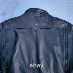 Vintage Hein Gericke Jacket Size 38 Black Leather Lined Zip Elastic Waist Biker