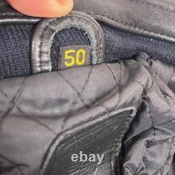 Vintage Hein Gericke Leather Bomber Motorcycle Jacket Quilted Padded Size 50