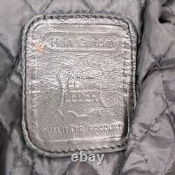 Vintage Hein Gericke Leather Bomber Motorcycle Jacket Quilted Padded Size 50