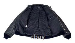 Vintage Hein Gericke Leather Bomber Motorcycle Jacket Quilted Padded Size 50