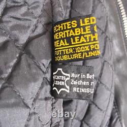 Vintage Hein Gericke Leather Bomber Motorcycle Jacket Quilted Padded Size 50