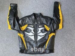 Vintage Hein Gericke Leather Motorcycle Jacket Padded Safe Protection Mens 48