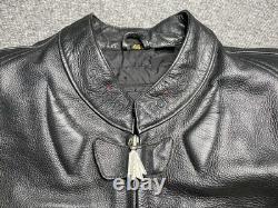 Vintage Hein Gericke Leather Motorcycle Jacket Padded Safe Protection Mens 48