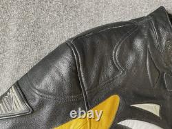 Vintage Hein Gericke Leather Motorcycle Jacket Padded Safe Protection Mens 48