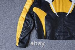 Vintage Hein Gericke Leather Motorcycle Jacket Padded Safe Protection Mens 48