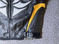 Vintage Hein Gericke Leather Motorcycle Jacket Padded Safe Protection Mens 48