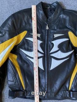 Vintage Hein Gericke Leather Motorcycle Jacket Padded Safe Protection Mens 48