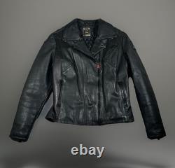 Vintage Hein Gericke Premium Leather Motorcycle Jacket Women Size 38 Black