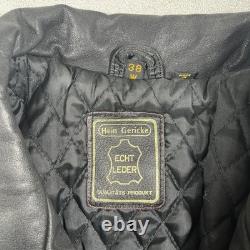 Vintage Hein Gericke Premium Leather Motorcycle Jacket Women Size 38 Black