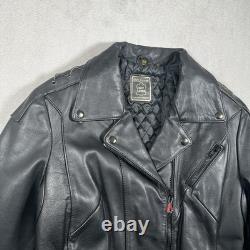 Vintage Hein Gericke Premium Leather Motorcycle Jacket Women Size 38 Black