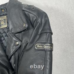Vintage Hein Gericke Premium Leather Motorcycle Jacket Women Size 38 Black