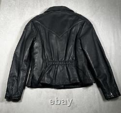 Vintage Hein Gericke Premium Leather Motorcycle Jacket Women Size 38 Black