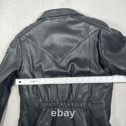 Vintage Hein Gericke Premium Leather Motorcycle Jacket Women Size 38 Black