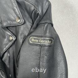 Vintage Hein Gericke Premium Leather Motorcycle Jacket Women Size 38 Black