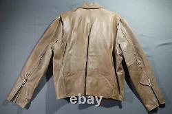 Vintage Himalaya Punk Rock Brown Leather Jacket 3XL Motorcycle Riding SZ48