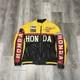 Vintage Honda Racing Leather Jacket with Logos and JDM patches