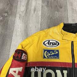 Vintage Honda Racing Leather Jacket with Logos and JDM patches