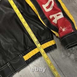 Vintage Honda Racing Leather Jacket with Logos and JDM patches
