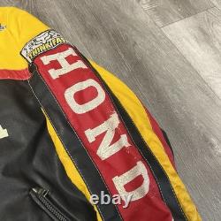 Vintage Honda Racing Leather Jacket with Logos and JDM patches