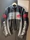 Vintage Honda Racing Leather Motorcycle Jacket Moto Men Size L Black