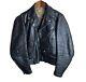Vintage Horsehide Men's Black Motorcycle Jacket Lined Size 36