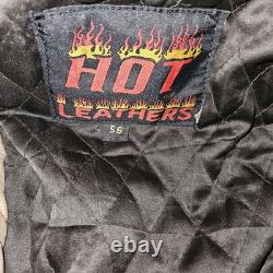 Vintage Hot Leathers Full Grain Cowhide Motorcycle Jacket In Fawn Brown Size 56