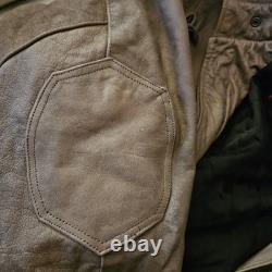 Vintage Hot Leathers Full Grain Cowhide Motorcycle Jacket In Fawn Brown Size 56