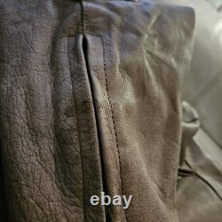 Vintage Hot Leathers Full Grain Cowhide Motorcycle Jacket In Fawn Brown Size 56
