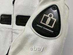 Vintage ICON white leather Titanium model motorcycle jacket XL NWOT Never Worn