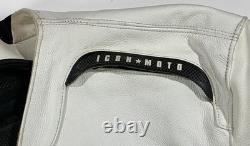 Vintage ICON white leather Titanium model motorcycle jacket XL NWOT Never Worn