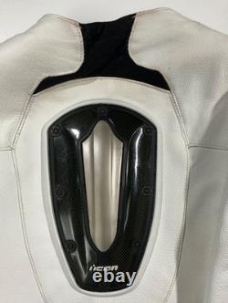 Vintage ICON white leather Titanium model motorcycle jacket XL NWOT Never Worn