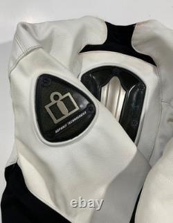 Vintage ICON white leather Titanium model motorcycle jacket XL NWOT Never Worn