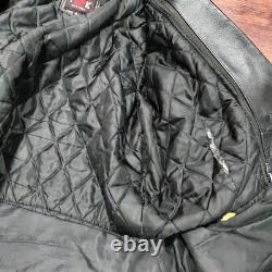 Vintage IK Zip Out Lining Leather Edgy Motorcycle Jacket Black Men's Size 44