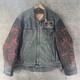 Vintage Icon Strongarm Fate Motorcycle Jacket Skulls Denim Leather Men's 2XL
